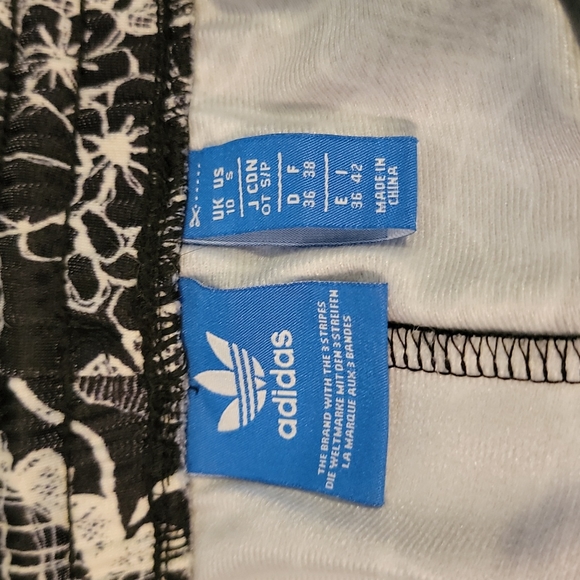 Adidas x Farm Rio Track Leggings Black and White Floral Lace - Picture 3 of 4